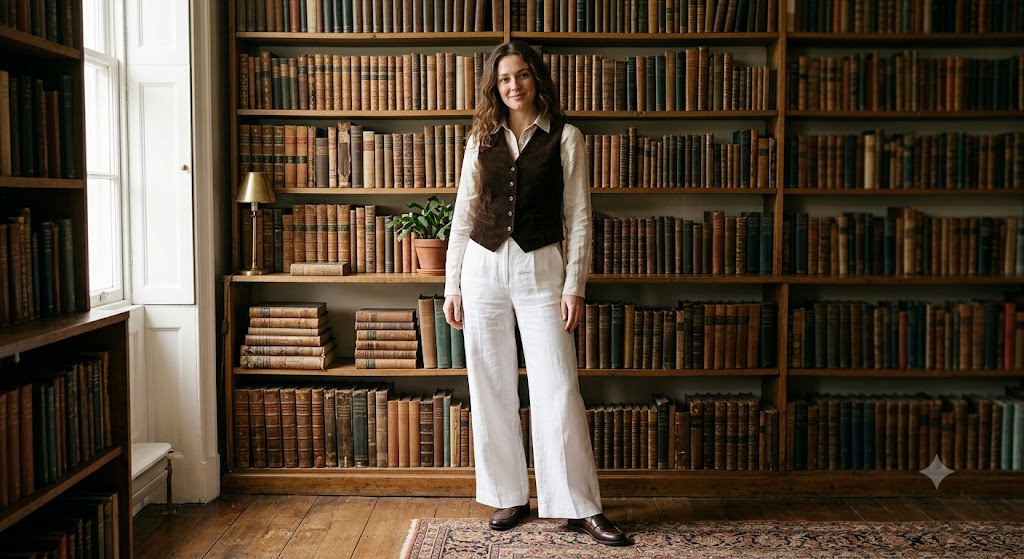 Velvet Ribbed Waistcoat and Linen Pants